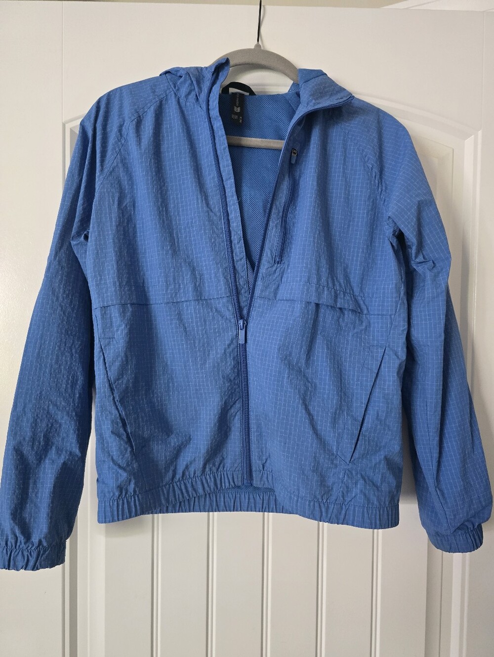 Boys Lightweight Blue Hooded Windbreaker Jacket